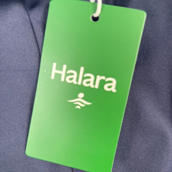 NWT Halara Pants Medium Wide Leg Pleated Stretch Side Pocket Athleisure Blue - Picture 8 of 13